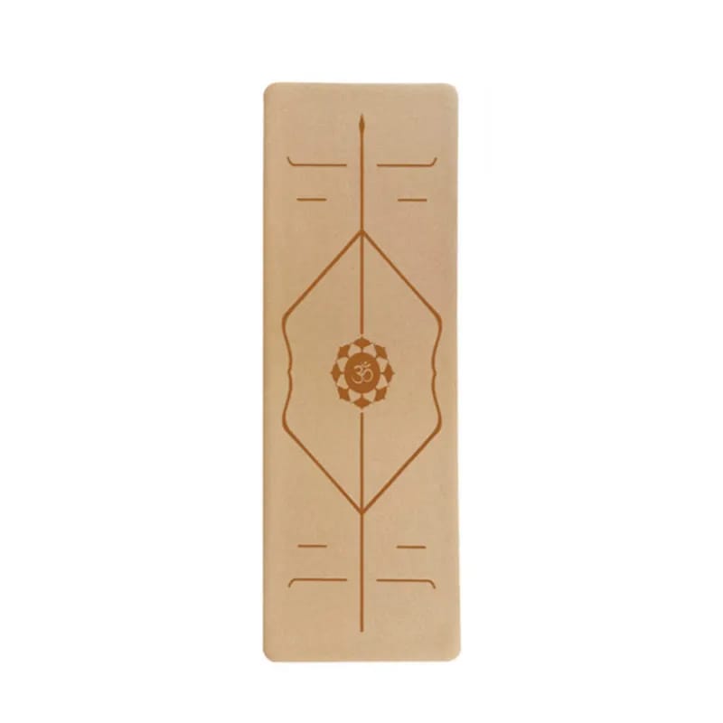 Non-slip cork rubber yoga mat 183x61 cm, eco-friendly exercise mat for yoga, pilates, and fitness with rounded corners